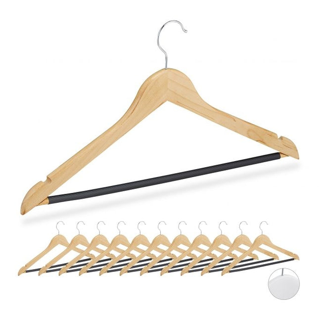 Wooden clothes hangers - set of 12