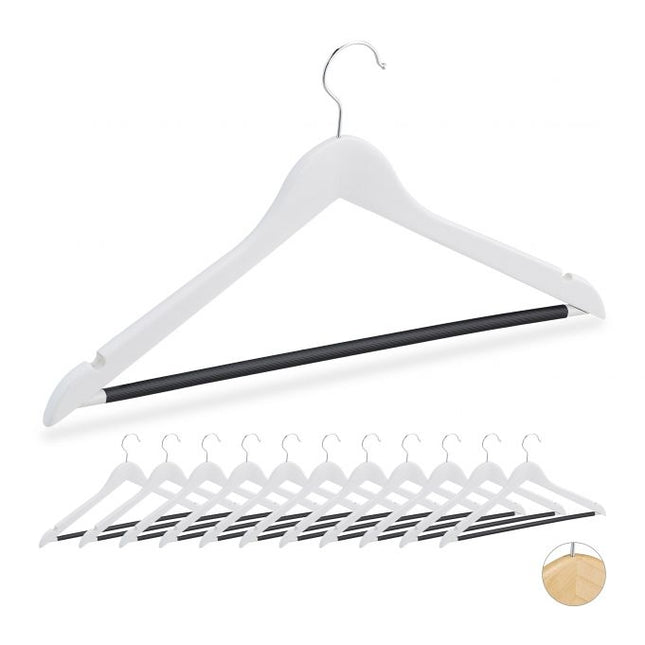 Wooden clothes hangers - set of 12