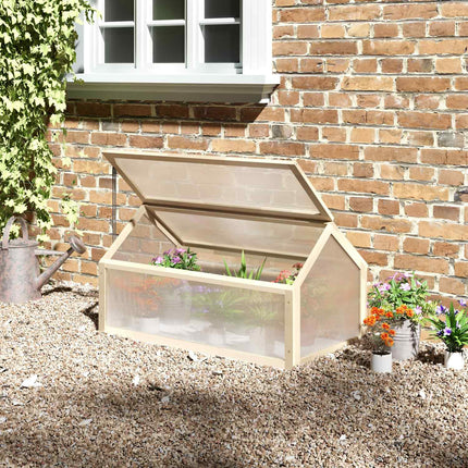 Wooden Mini Greenhouse Box - Winterproof, 90 x 52 x 49.5 cm