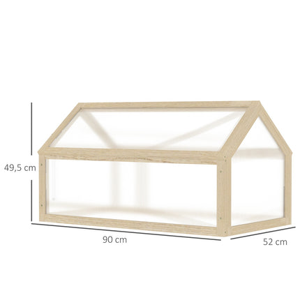 Wooden Mini Greenhouse Box - Winterproof, 90 x 52 x 49.5 cm