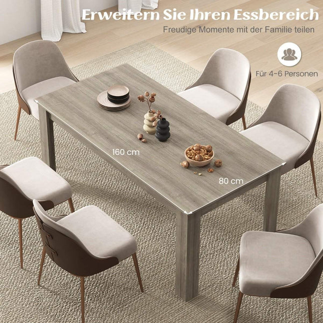 Holz Esstisch 160 x 80 cm großer Tisch rechteckig Küchentisch Speisetisch Natur