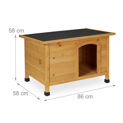 Hundehütte aus Holz mit Scharnieren