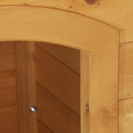 Hundehütte aus Holz mit Scharnieren