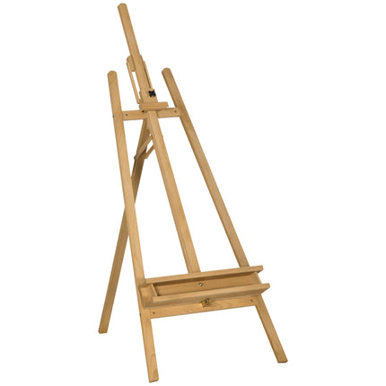 Verstellbare Staffelei aus Holz 180-235 cm mit Ablage und Bildhalter