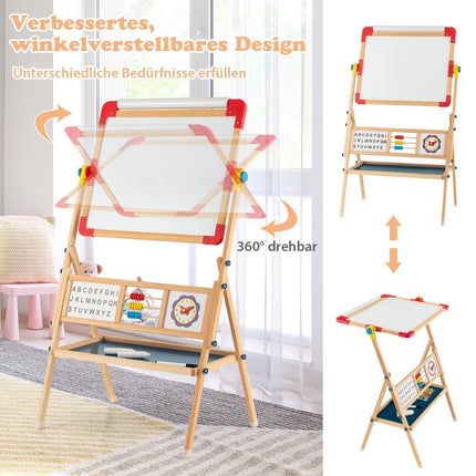 Holzstaffelei Drehbare stehende Kinderstaffelei 62 x 45 x 118 cm