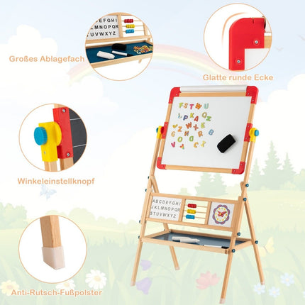 Holzstaffelei Drehbare stehende Kinderstaffelei 62 x 45 x 118 cm