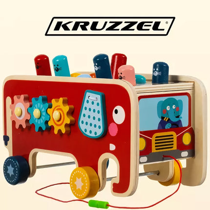 Wooden elephant - hammer Kruzzel 20349
