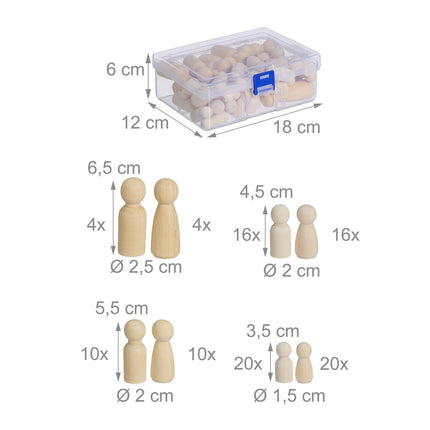 Figurines en bois à peindre 100 sets