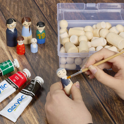 Figurines en bois à peindre 100 sets