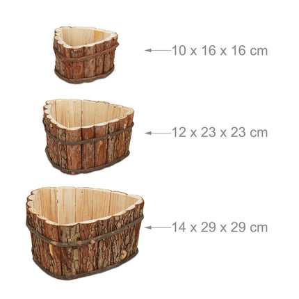 Blumenkasten aus Holz - 3er-Set