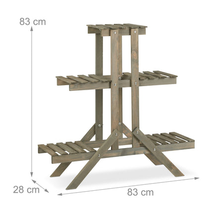 Wooden flower staircase with 3 steps