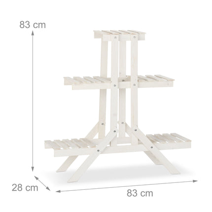 Blumentreppe aus Holz mit 3 Stufen