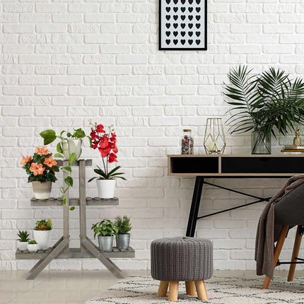 Wooden flower staircase with 3 steps