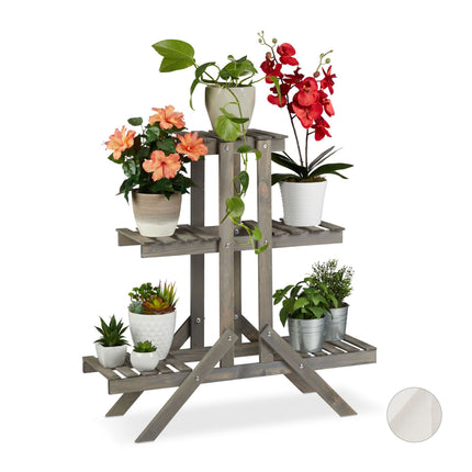 Wooden flower staircase with 3 steps