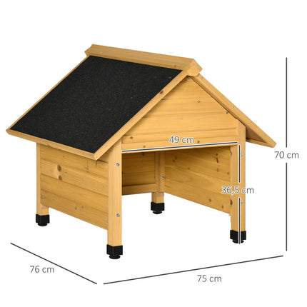 Holzgarage, Gelb, 75x76x70 cm, Sonnen- und Regenschutz