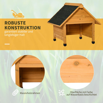 Holzgarage, Gelb, 75x76x70 cm, Sonnen- und Regenschutz
