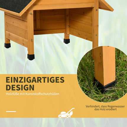 Holzgarage, Gelb, 75x76x70 cm, Sonnen- und Regenschutz