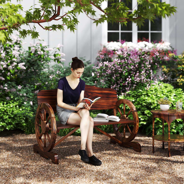Gartenbank mit 2-Sitzer-Rädern, wetterfest, 240 kg Belastbarkeit