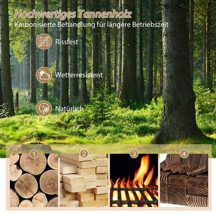 Holz Gartenbrücke Teichbrücke mit Doppelhalbradgeländer 101 x 48,5 x 38 cm