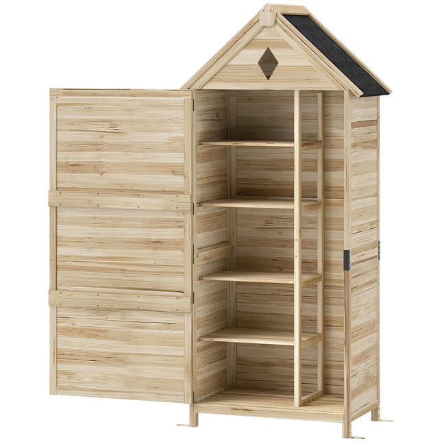Wasserdichter Gartengeräteschuppen aus Holz, mit Bitumendach, 80x49x170 cm