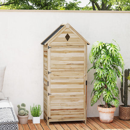 Wasserdichter Gartengeräteschuppen aus Holz, mit Bitumendach, 80x49x170 cm