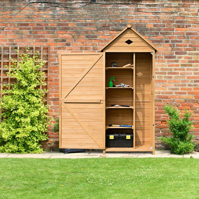 Holz Gartenschrank Gerätehaus Geräteschuppen Werkzeugschrank 70 x 36 x 177 cm