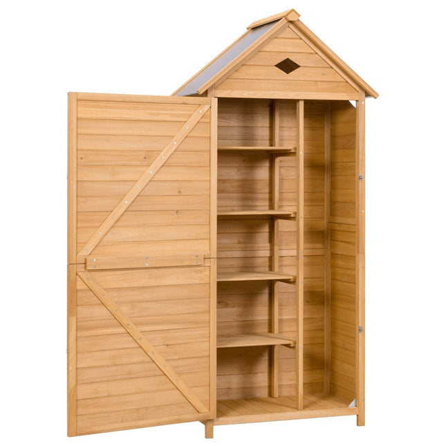 Holz Gartenschrank Gerätehaus Geräteschuppen Werkzeugschrank 70 x 36 x 177 cm
