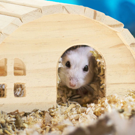 Wooden hamster house