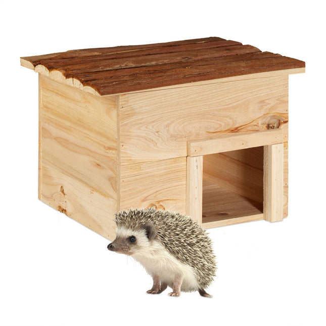Wooden hedgehog house