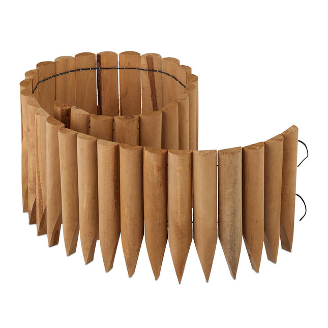 Rasenkante aus Holz 20 cm hoch