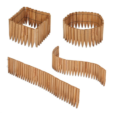 Rasenkante aus Holz 20 cm hoch