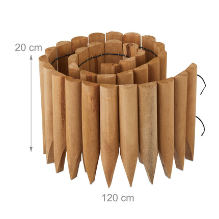 Rasenkante aus Holz 20 cm hoch
