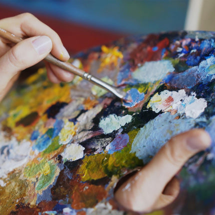 Palette de mélange en bois