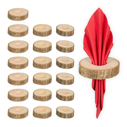 Ronds de serviette en bois, lot de 20