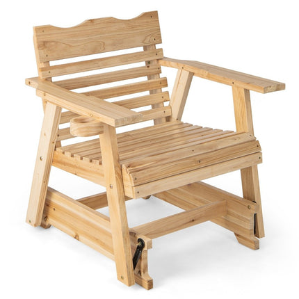 Chaise à bascule d'extérieur en bois 80 x 81 x 87 cm naturel