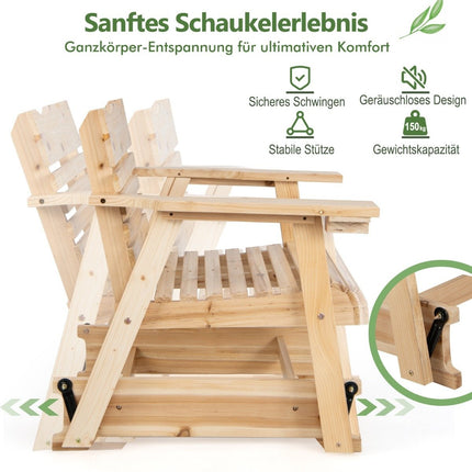 Chaise à bascule d'extérieur en bois 80 x 81 x 87 cm naturel