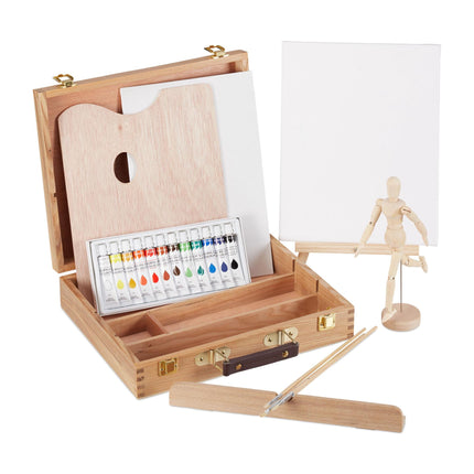 Wooden paint box, 22 parts