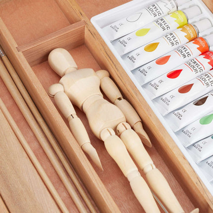 Wooden paint box, 22 parts