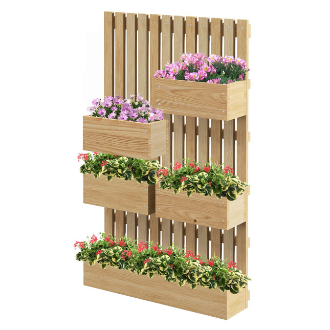 Verstellbares Hochbeet aus Holz mit Rankgitter 60x16x100 cm