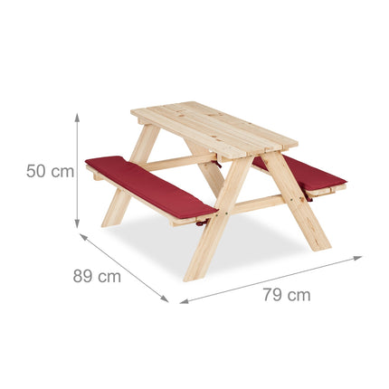Holzsitzecke für Kinder mit Kissen