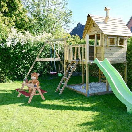 Holzsitzecke für Kinder mit Kissen