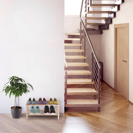 Wooden shoe shelf