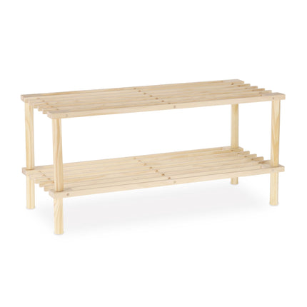 Wooden shoe shelf