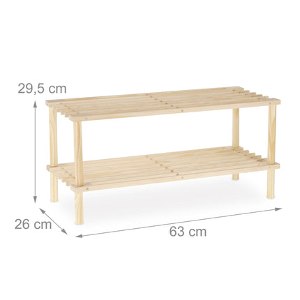 Wooden shoe shelf