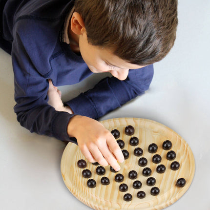 Wooden solitaire game