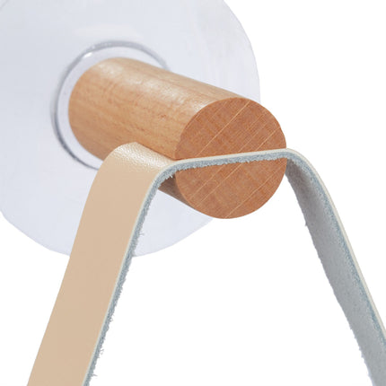 Toilettenpapierhalter aus Holz mit Riemen