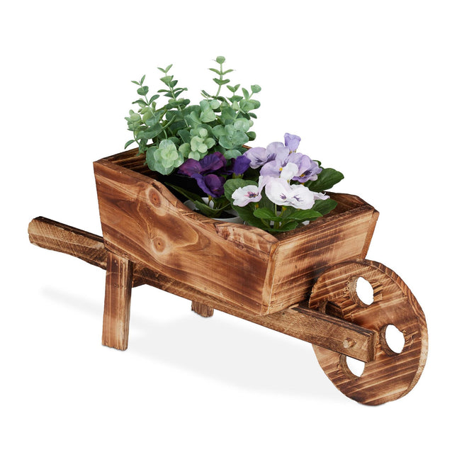 Holzschubkarre für Pflanzen