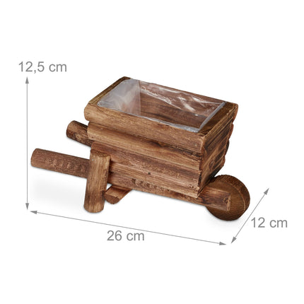 Holzschubkarre für Pflanzen - 2er-Set