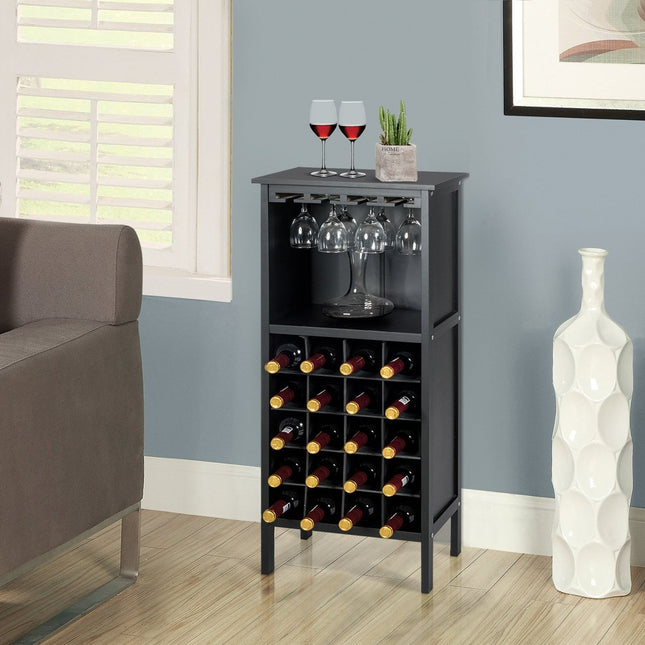 Weinregal aus Holz, Flaschenregal, Weinständer, Holzregal, Weinschrank, Kolonialstil, schwarz