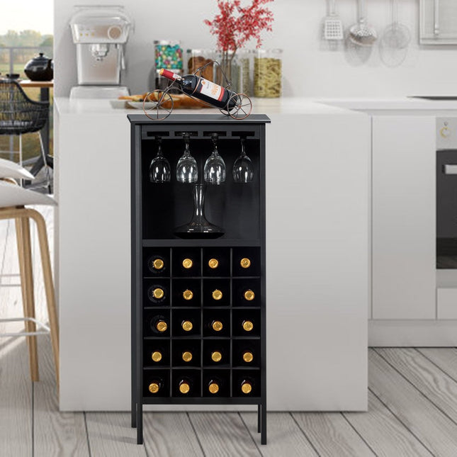 Weinregal aus Holz, Flaschenregal, Weinständer, Holzregal, Weinschrank, Kolonialstil, schwarz